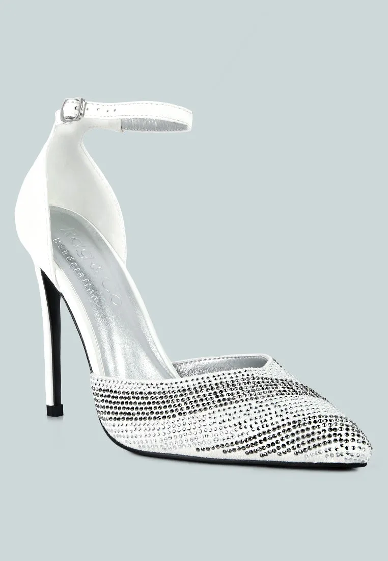 Nobles Rhinestone Patterned Stiletto Sandals By Ruw
