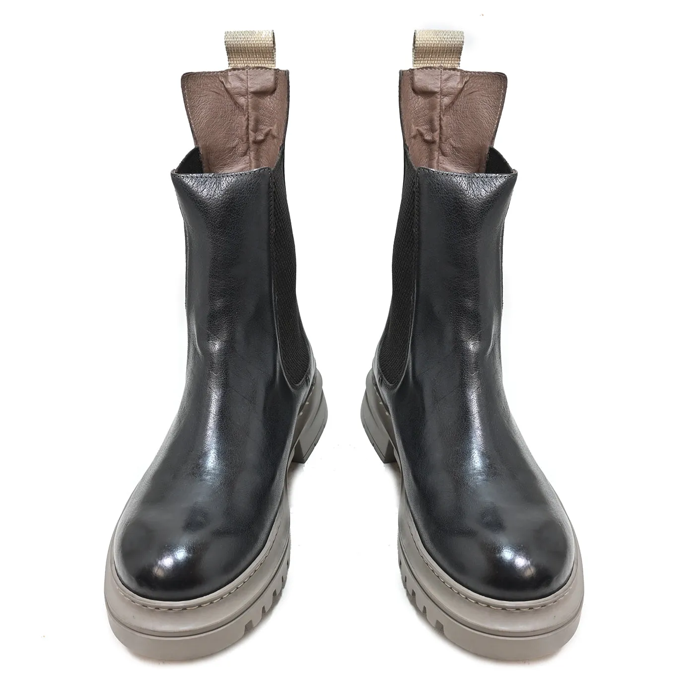 OBI 02 - beatles boots leather DARK BROWN