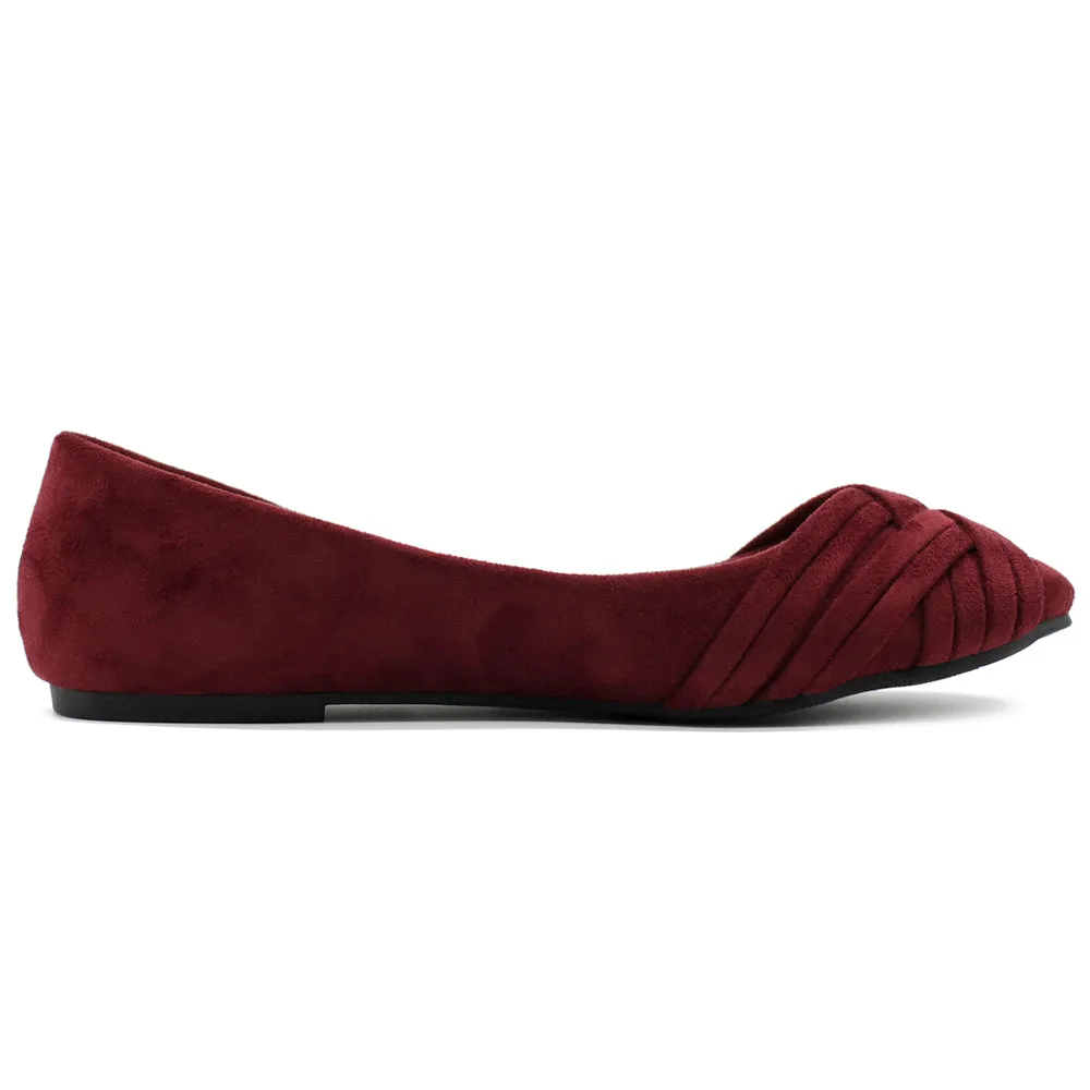 Ollio Women's Ballet Shoe Cute Casual Comfort Flat (Red, Peach, Blue, Mustard, Burgundy, Purple)