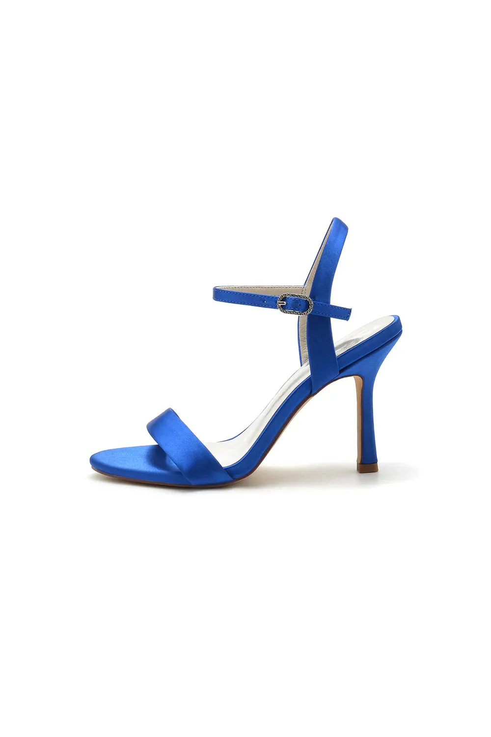 Open Toe Ankle Strap Satin Party Shoes