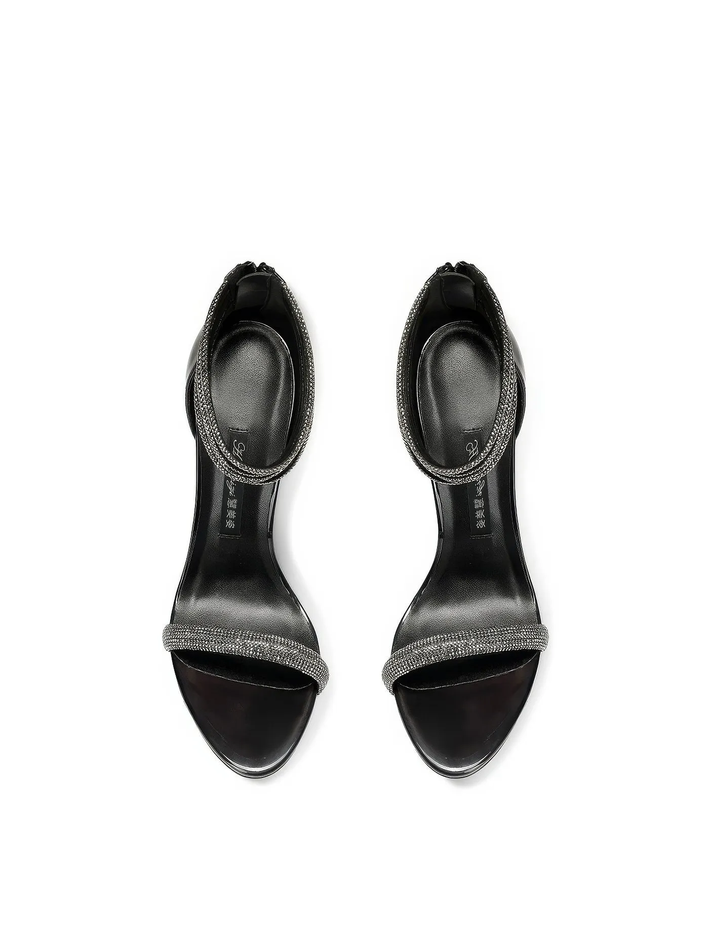 Open Toe Scarleete Ankle Rhinestone Diamante Heels