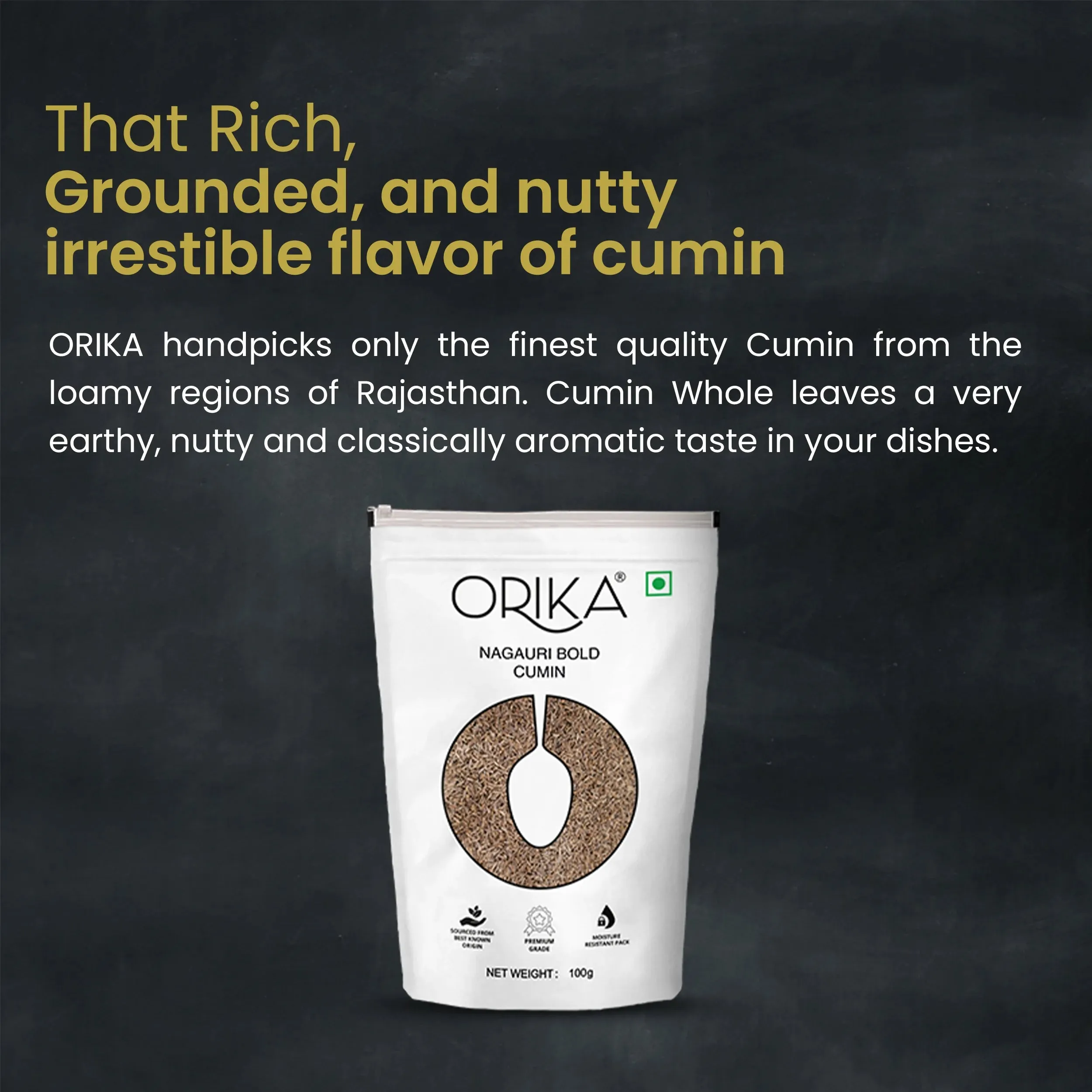 Orika's Nagauri Bold Cumin whole, 100g