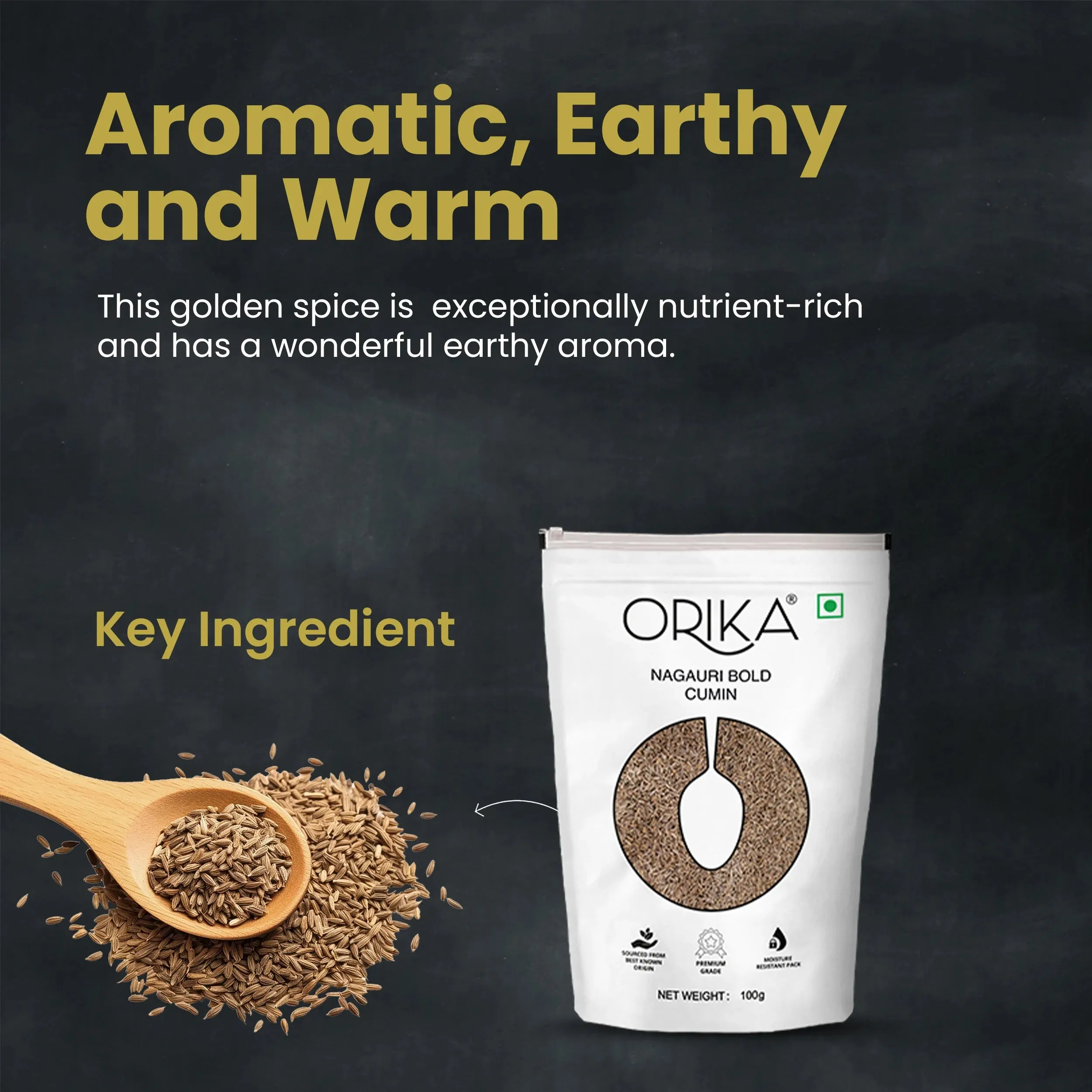 Orika's Nagauri Bold Cumin whole, 100g