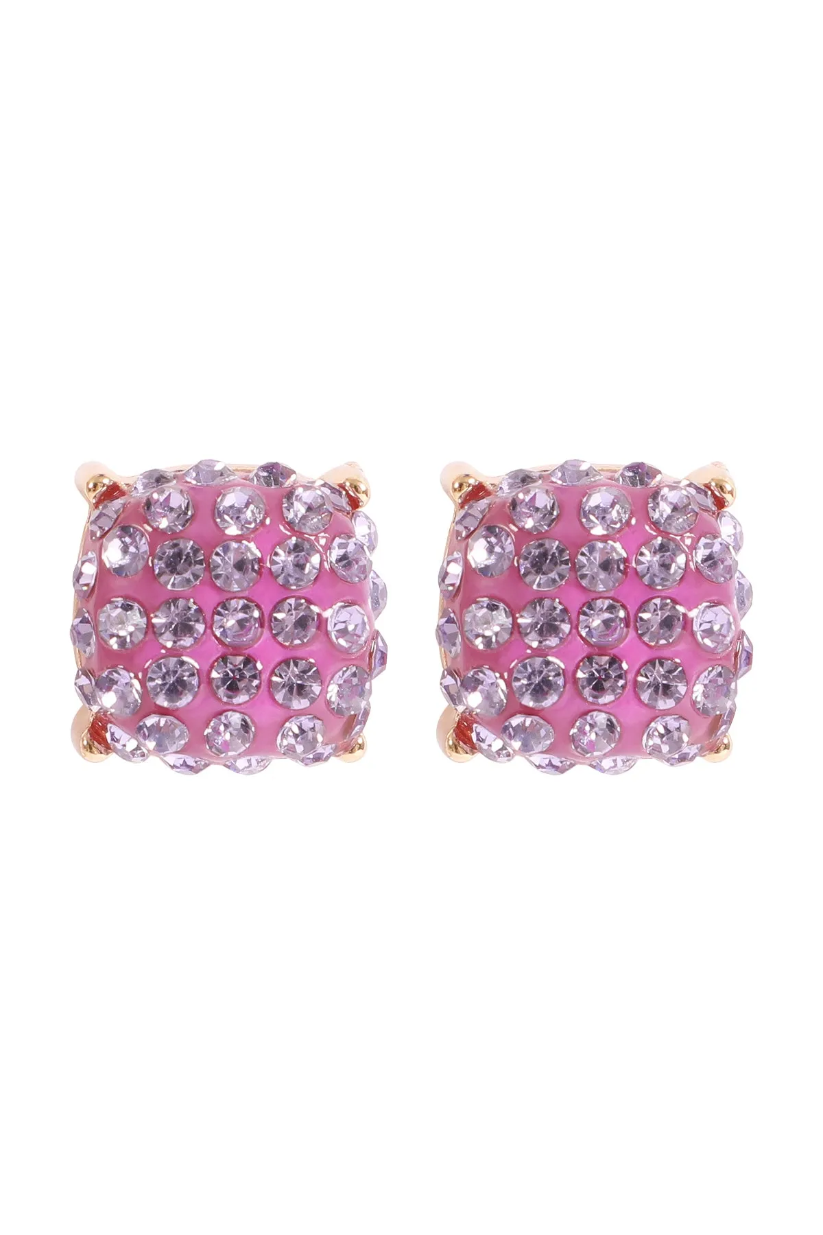 PAVE RHINESTONES EPOXY STUD EARRINGS