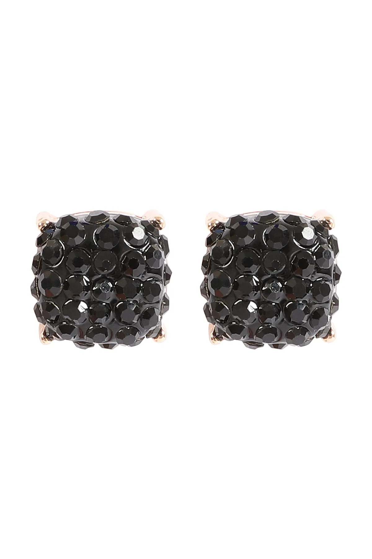 PAVE RHINESTONES EPOXY STUD EARRINGS
