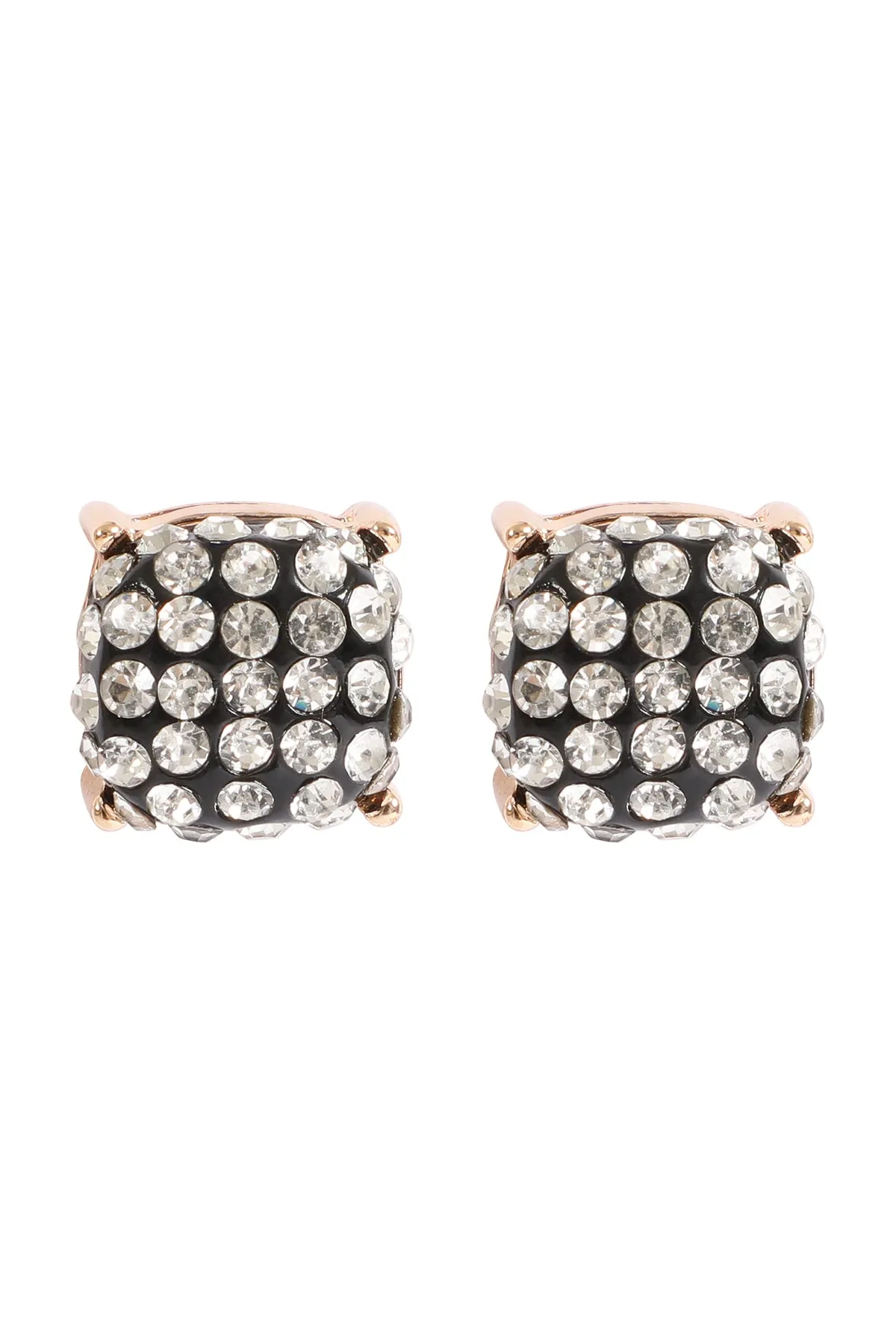 PAVE RHINESTONES EPOXY STUD EARRINGS
