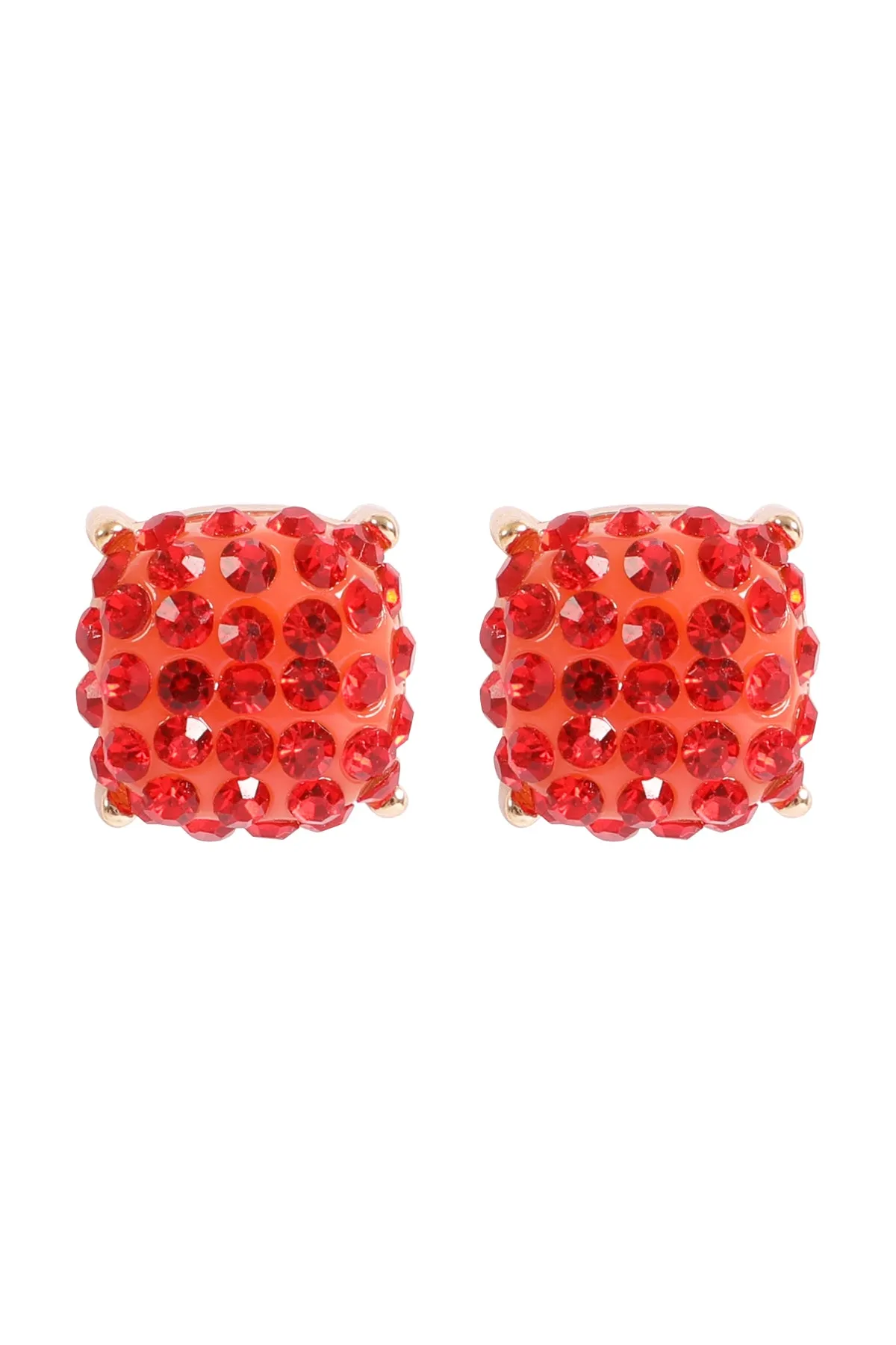 PAVE RHINESTONES EPOXY STUD EARRINGS