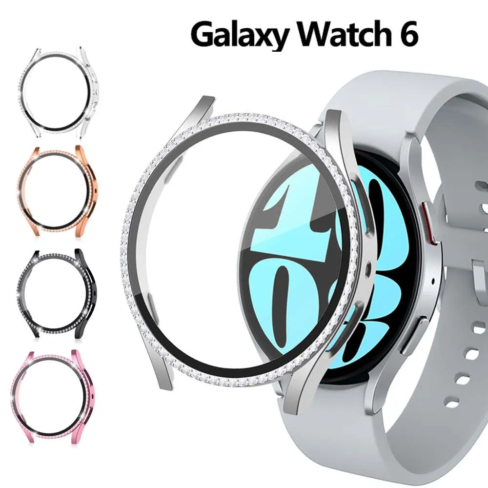 PC Diamond Style Case   Glass for Samsung Galaxy Watch 6/40mm/44mm