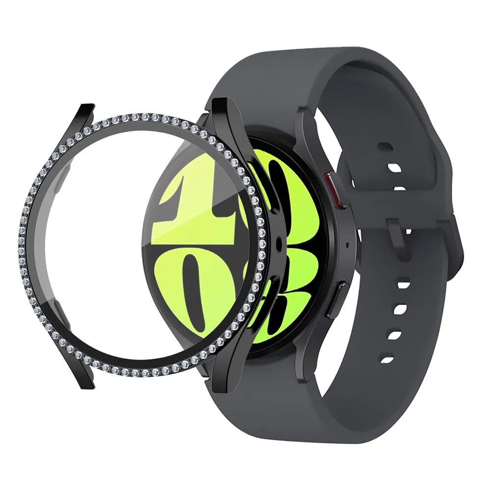 PC Diamond Style Case   Glass for Samsung Galaxy Watch 6/40mm/44mm