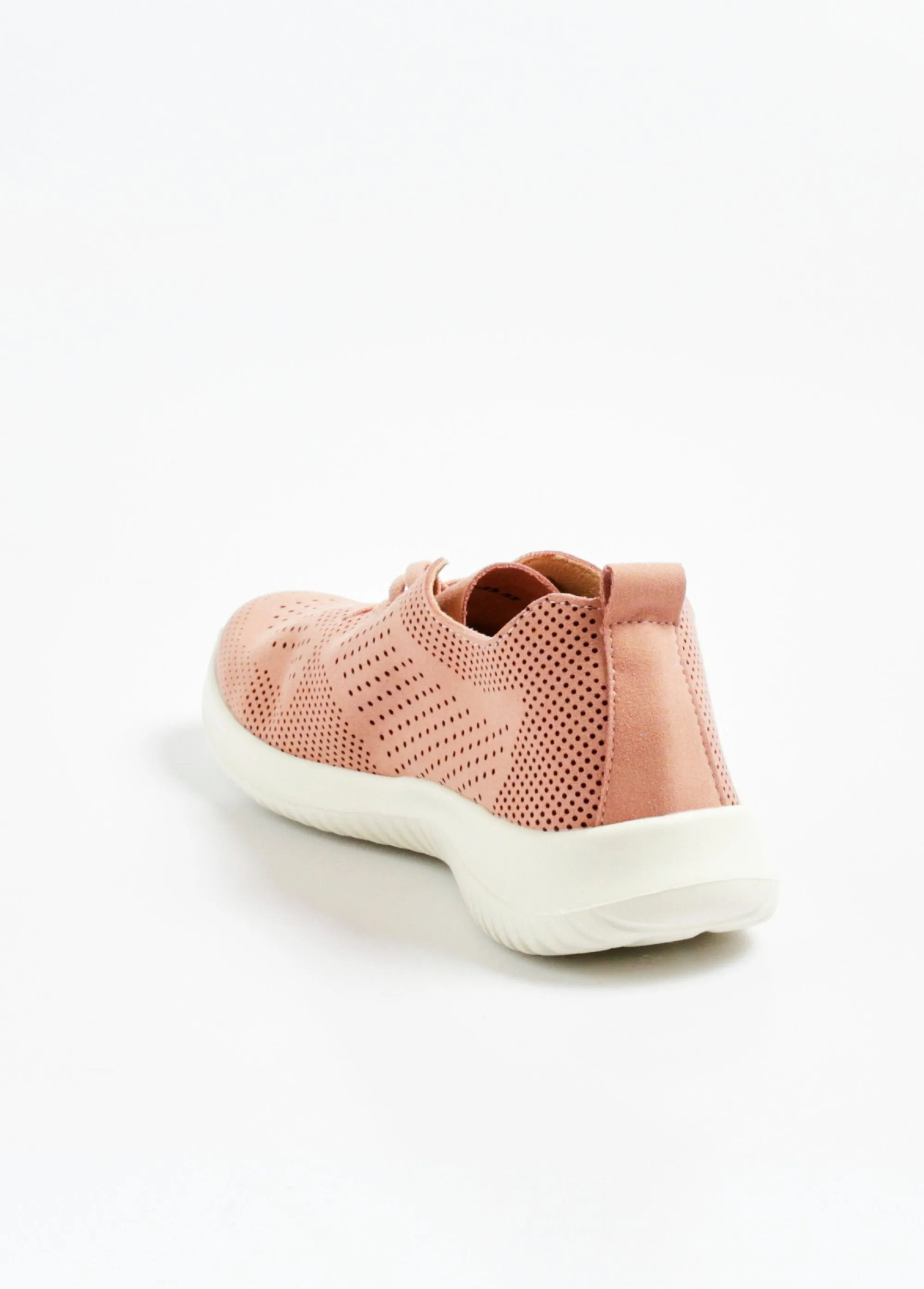 Perforated suede-look sneakers with laces