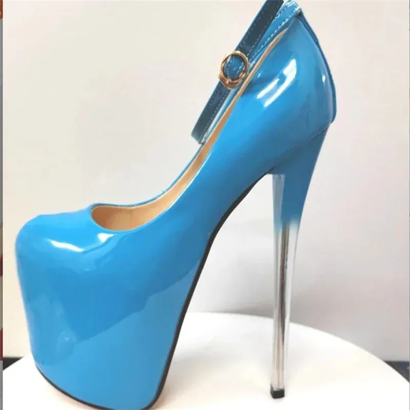 Platforms Stilettos 19cm Thin Heels Sexy Round Toe Ladies Cute Mary Janes Pumps