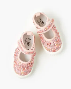 Play Mary Jane Frill Canvas - Happy Days Pink