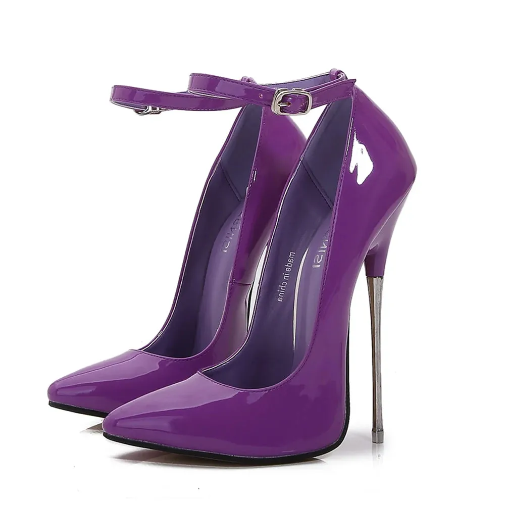 Plus Size45 46 Super High Heels Black 16cm Stilettos Sexy Women Pumps