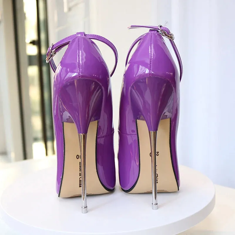 Plus Size45 46 Super High Heels Black 16cm Stilettos Sexy Women Pumps