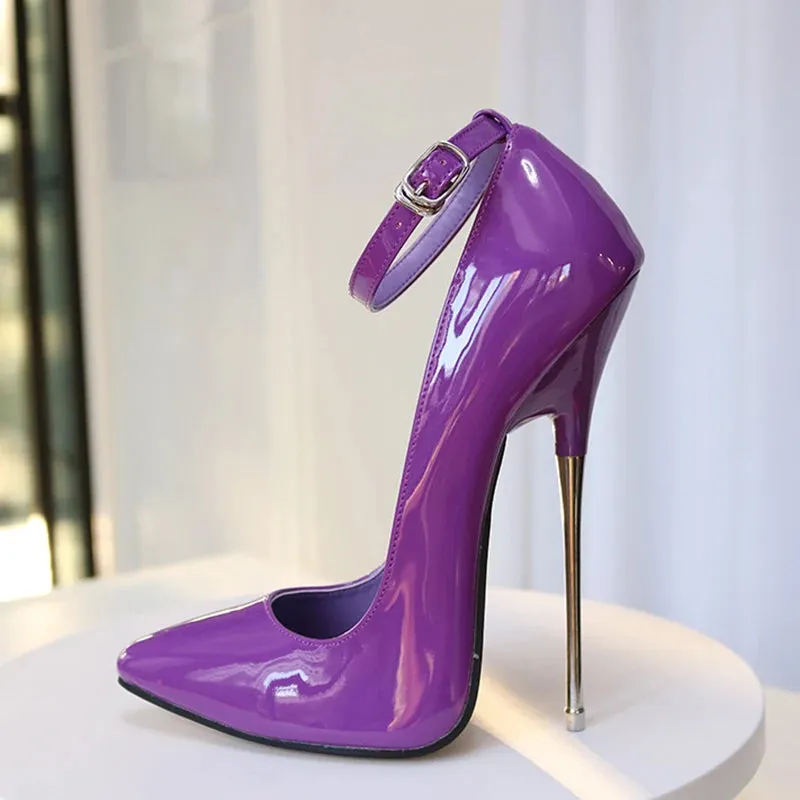 Plus Size45 46 Super High Heels Black 16cm Stilettos Sexy Women Pumps