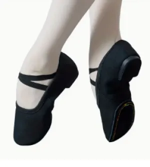 Pro 1C Sansha Black Canvas Split Sole Slipper