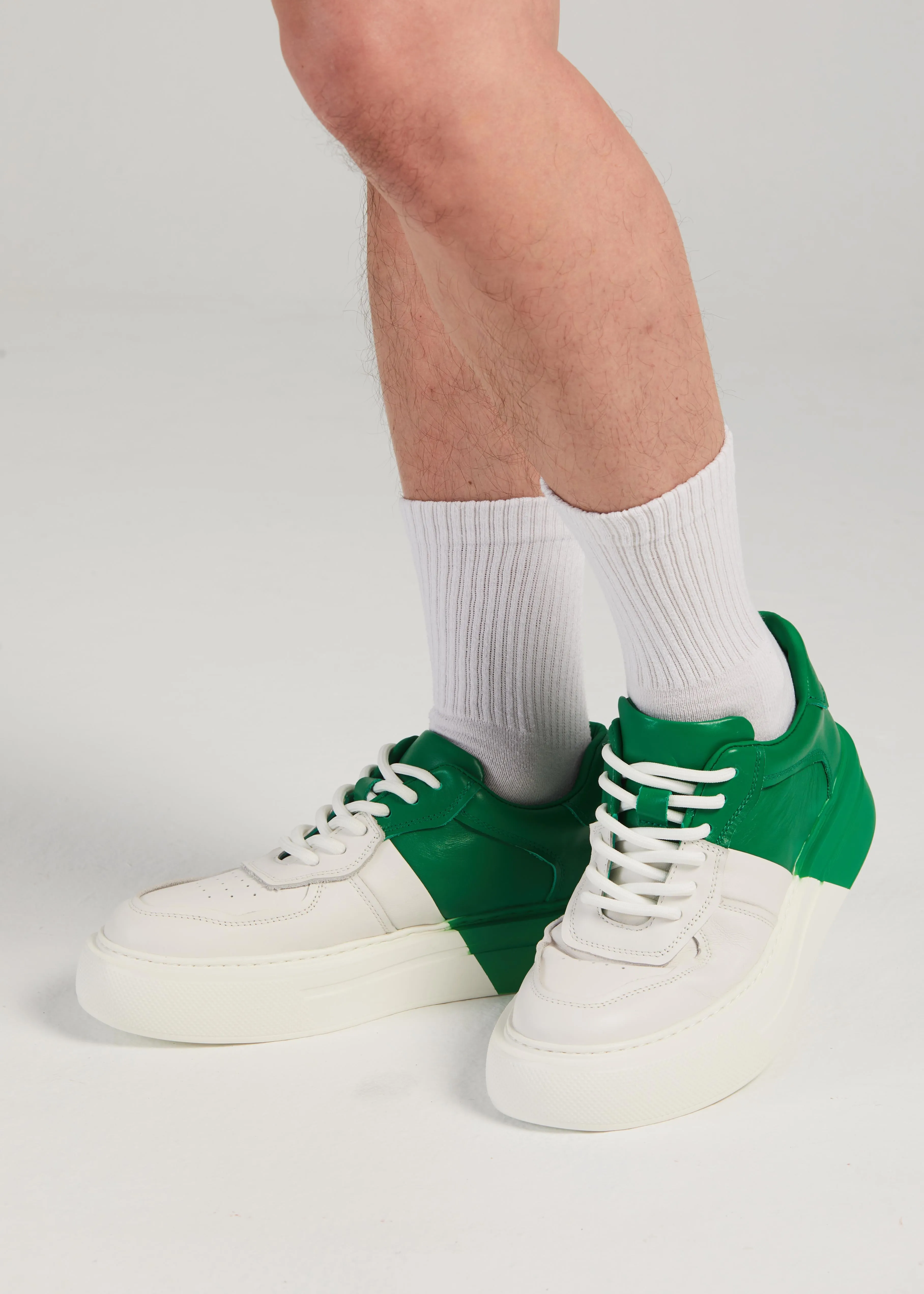 PROJET1826 | FERGIE Dual Colour Leather Sneaker Green