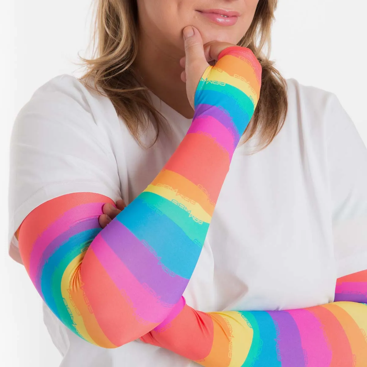 Rainbow Arm Sleeves with Thumbhole - Adult
