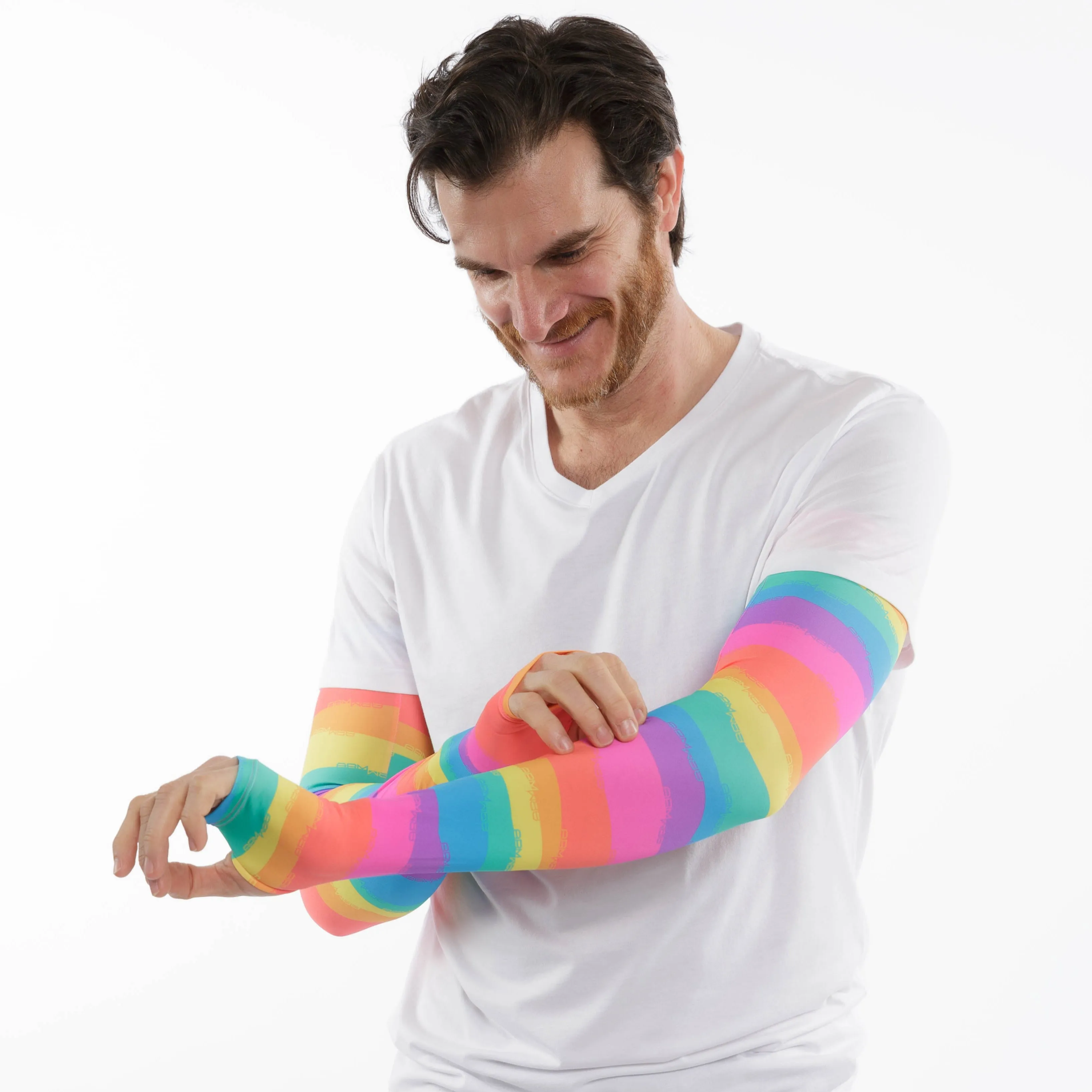 Rainbow Arm Sleeves with Thumbhole - Adult
