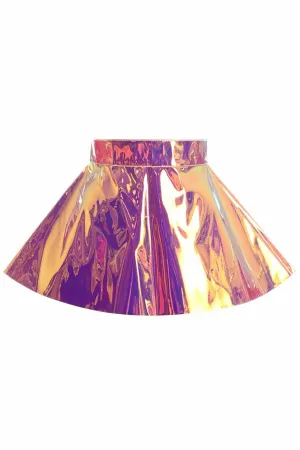 Rainbow Gold Hologram Skater Skirt