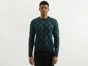 Regular Fit Round Neck Printed Sweater