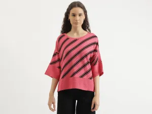 Regular Fit Round Neck Striped Sweater