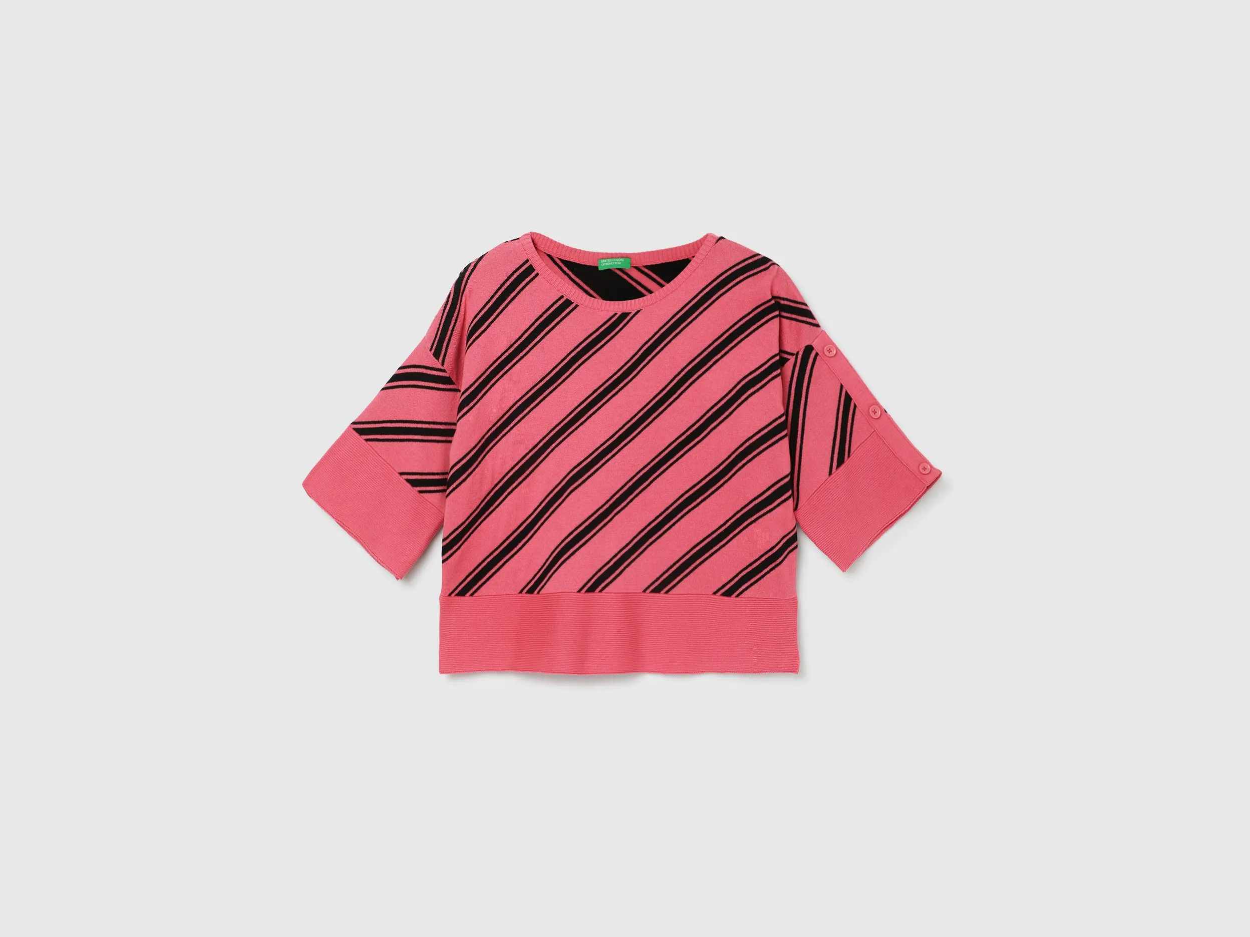 Regular Fit Round Neck Striped Sweater