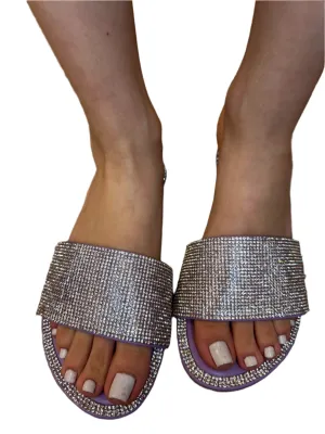 RHINESTONE BAND DETAIL SLIDE SANDAL HONEY62