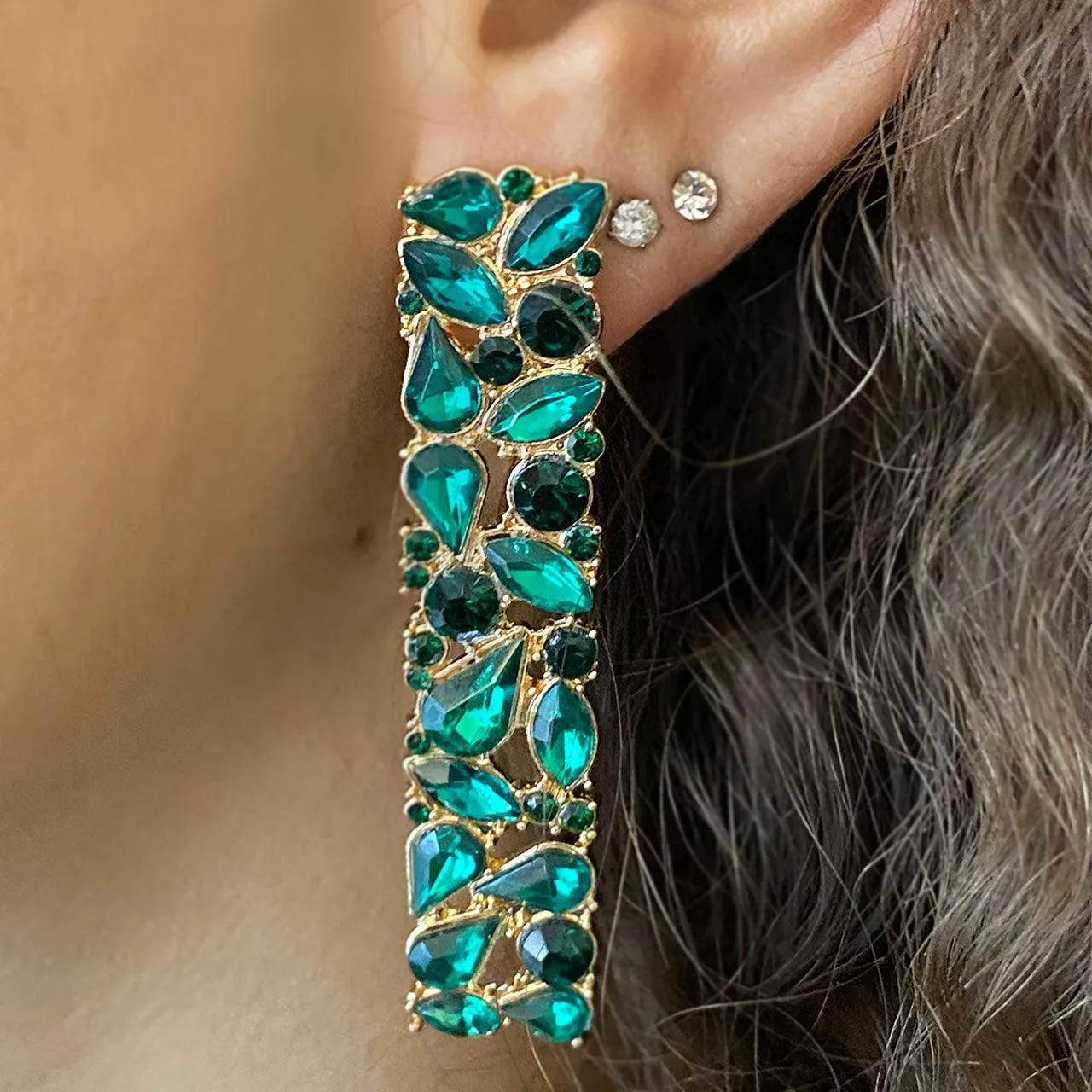 Rhinestone Earrings | Multicolour Or Black Rhinestones