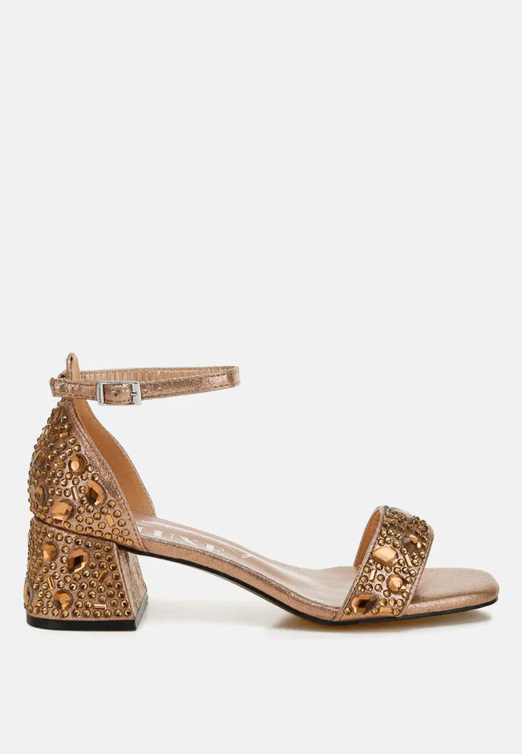Rhinestone Embellished Shimmer Sandals By RAG