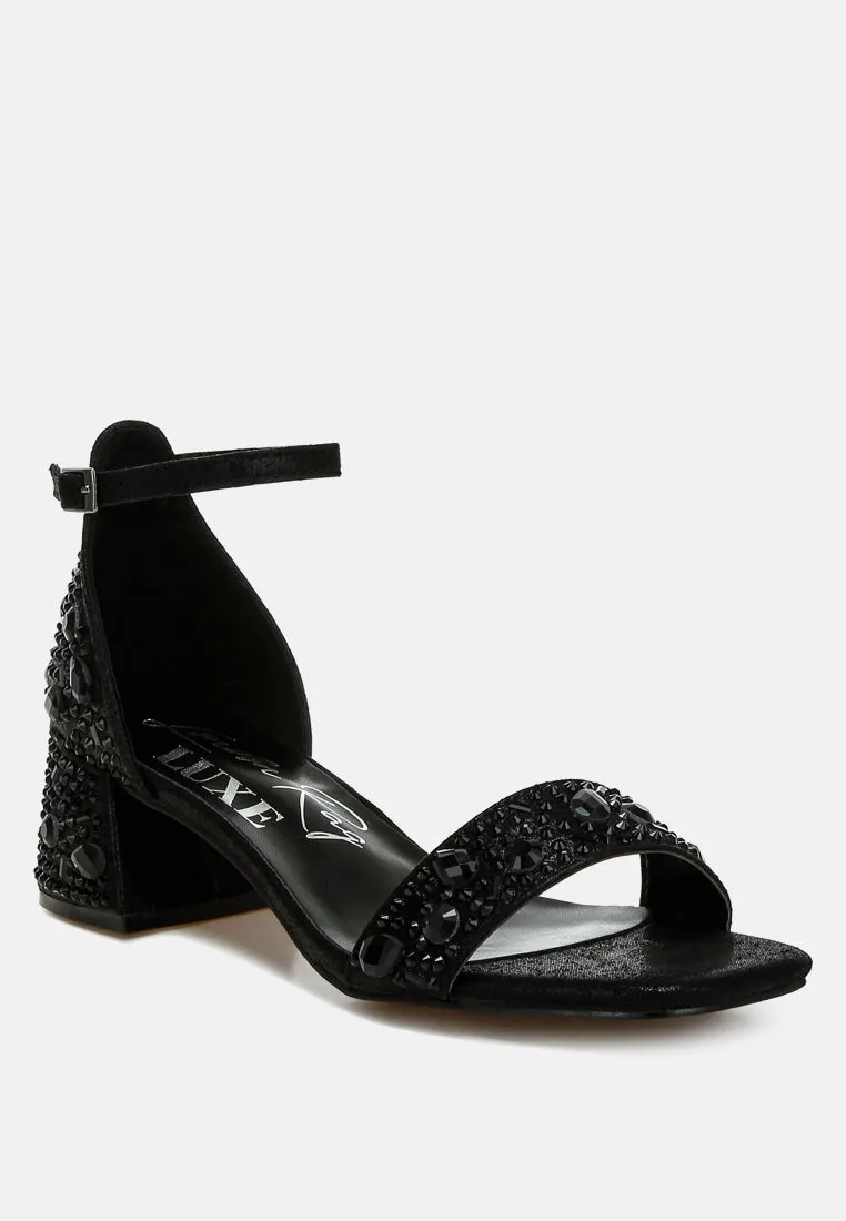 Rhinestone Embellished Shimmer Sandals By RAG