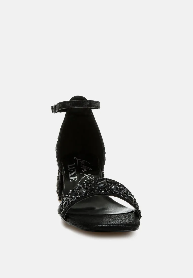 Rhinestone Embellished Shimmer Sandals By RAG