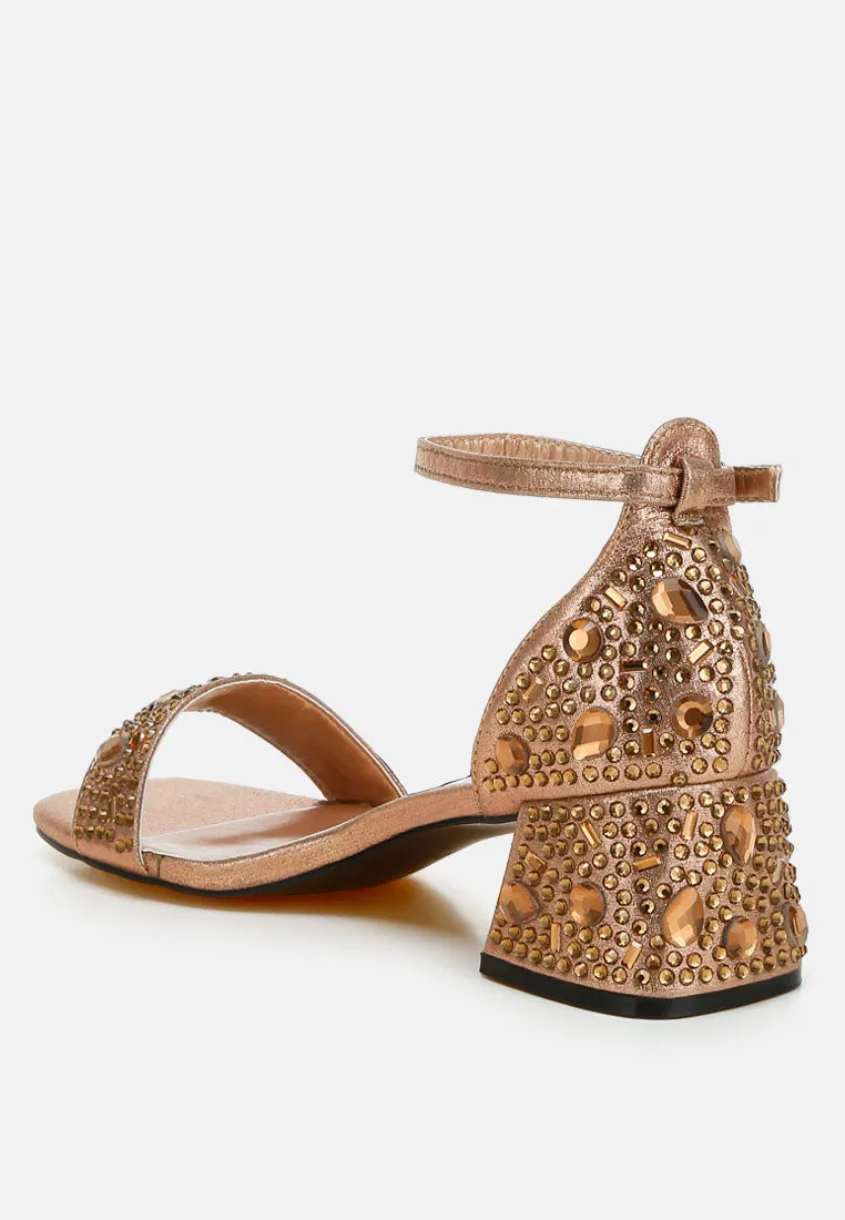 Rhinestone Embellished Shimmer Sandals By RAG