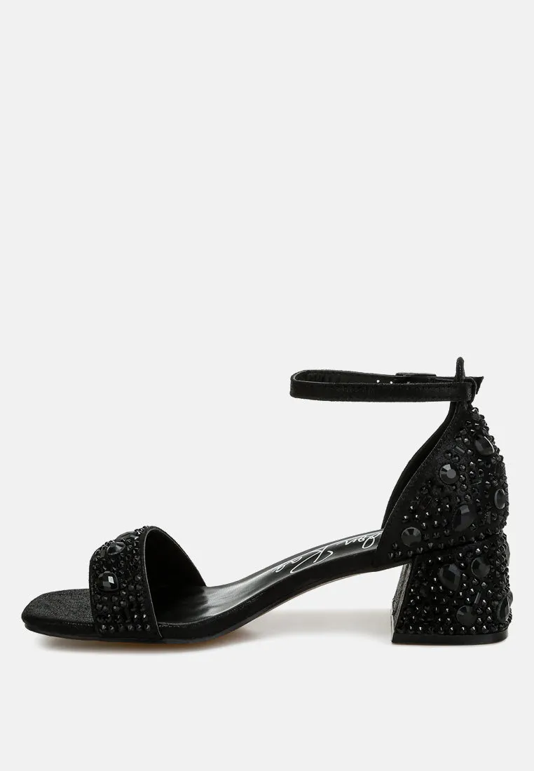 Rhinestone Embellished Shimmer Sandals By RAG