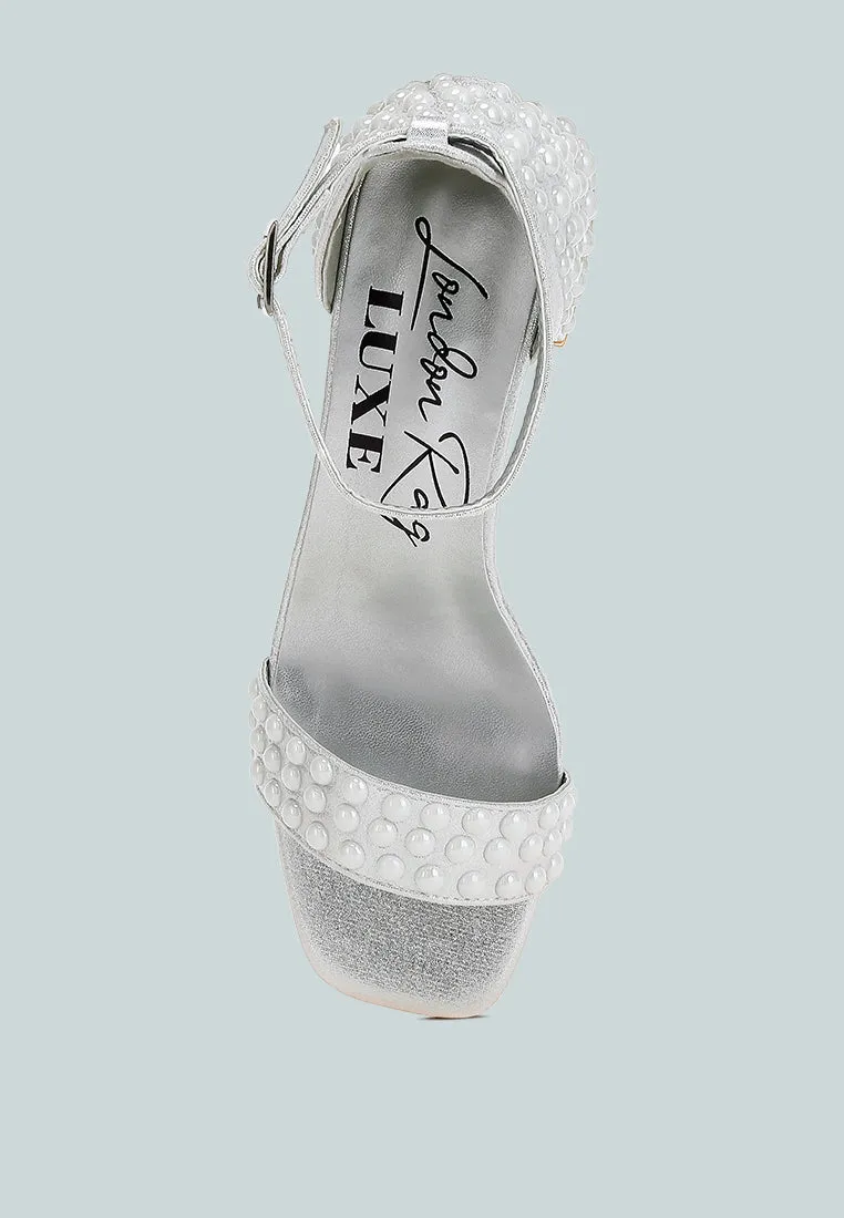 Rhinestone Embellished Shimmer Sandals By RAG
