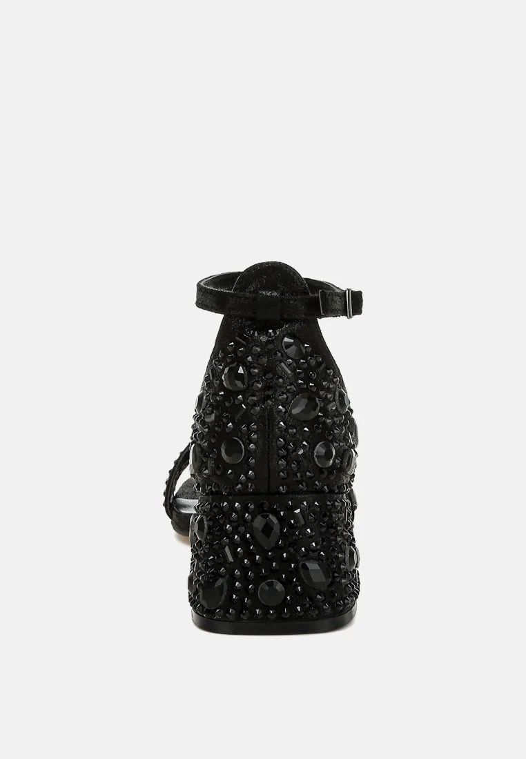 Rhinestone Embellished Shimmer Sandals By RAG