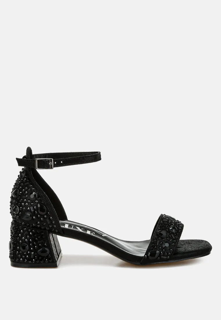 Rhinestone Embellished Shimmer Sandals By RAG
