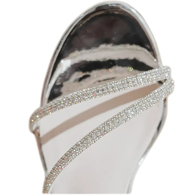Rhinestone Line High Heels