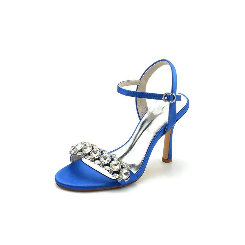 Rhinestone Open Toe Stiletto Heels