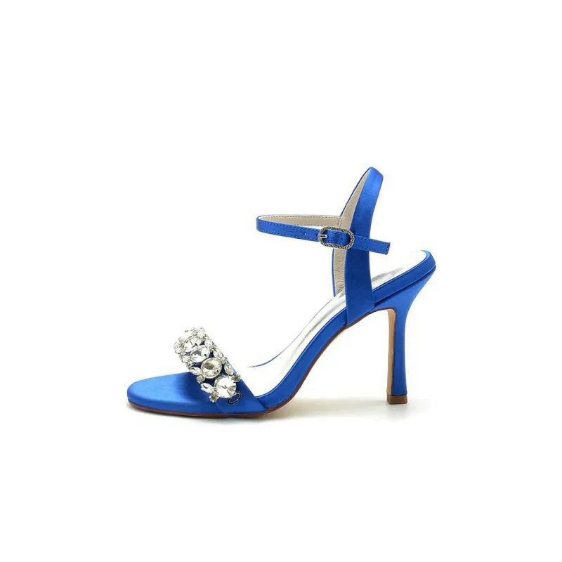Rhinestone Open Toe Stiletto Heels