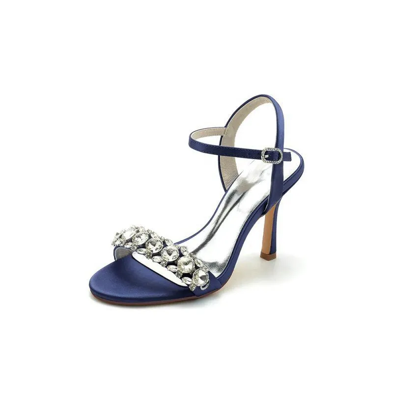 Rhinestone Open Toe Stiletto Heels