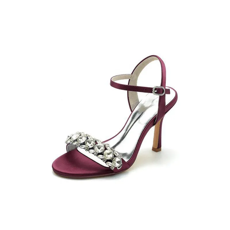 Rhinestone Open Toe Stiletto Heels