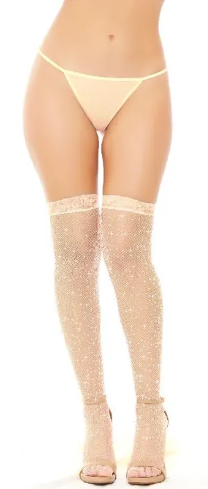 Rhinestone Thigh Highs Nude