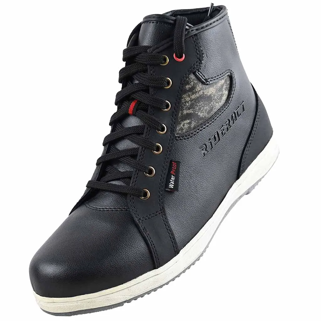RIDERACT® Men's Motorcycle Boots Black Integral