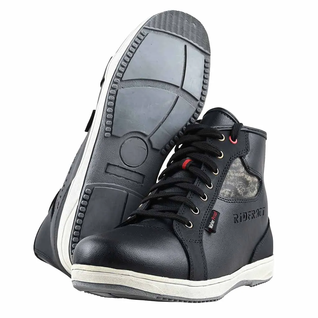 RIDERACT® Men's Motorcycle Boots Black Integral
