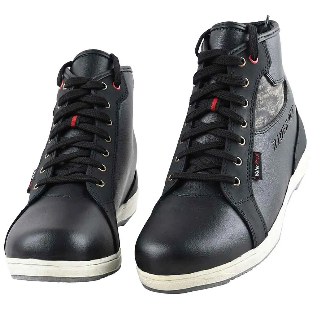 RIDERACT® Men's Motorcycle Boots Black Integral