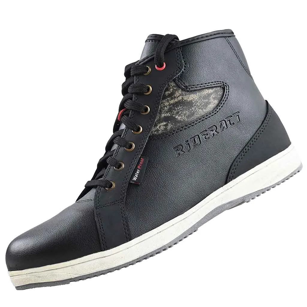 RIDERACT® Men's Motorcycle Boots Black Integral