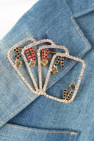 Royal Hand Playing Card Brooch