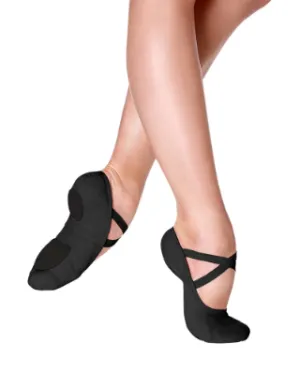 SD16L Adult Split Sole Canvas Ballet Slipper Black