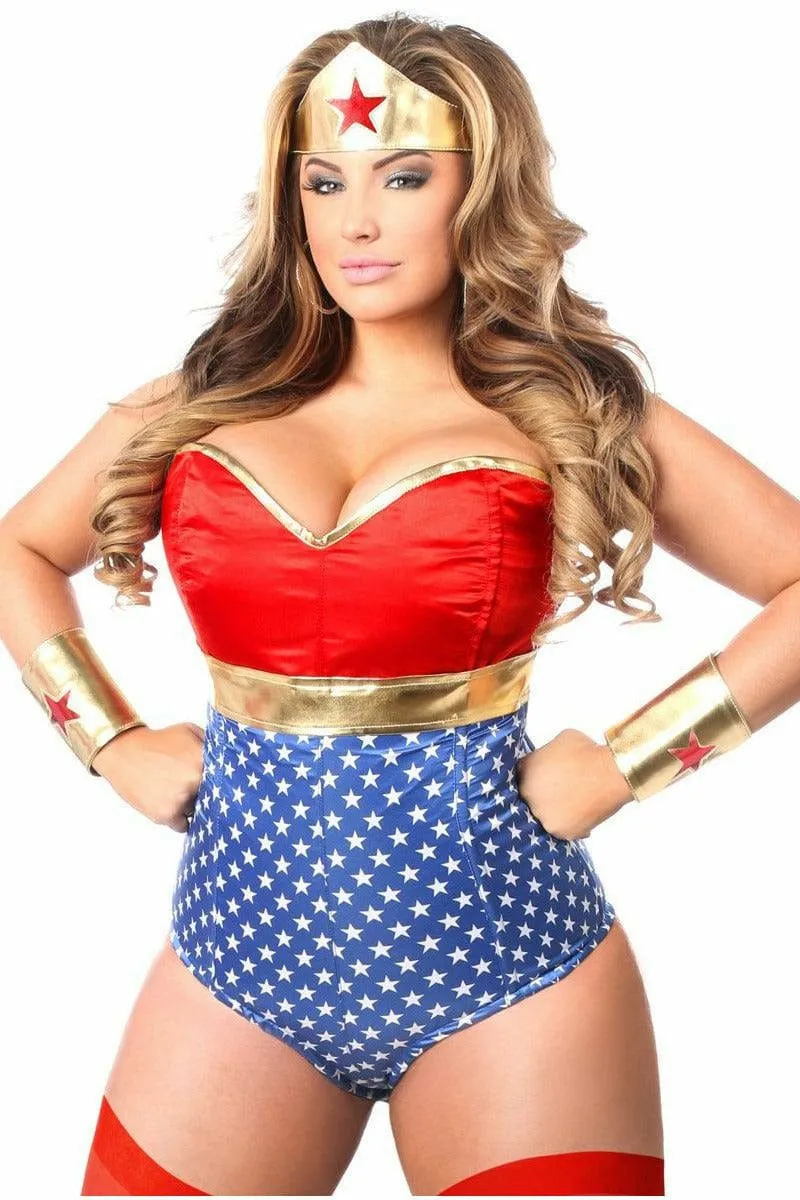 Sexy Deluxe 3 Piece Sexy Superhero Halloween Costume